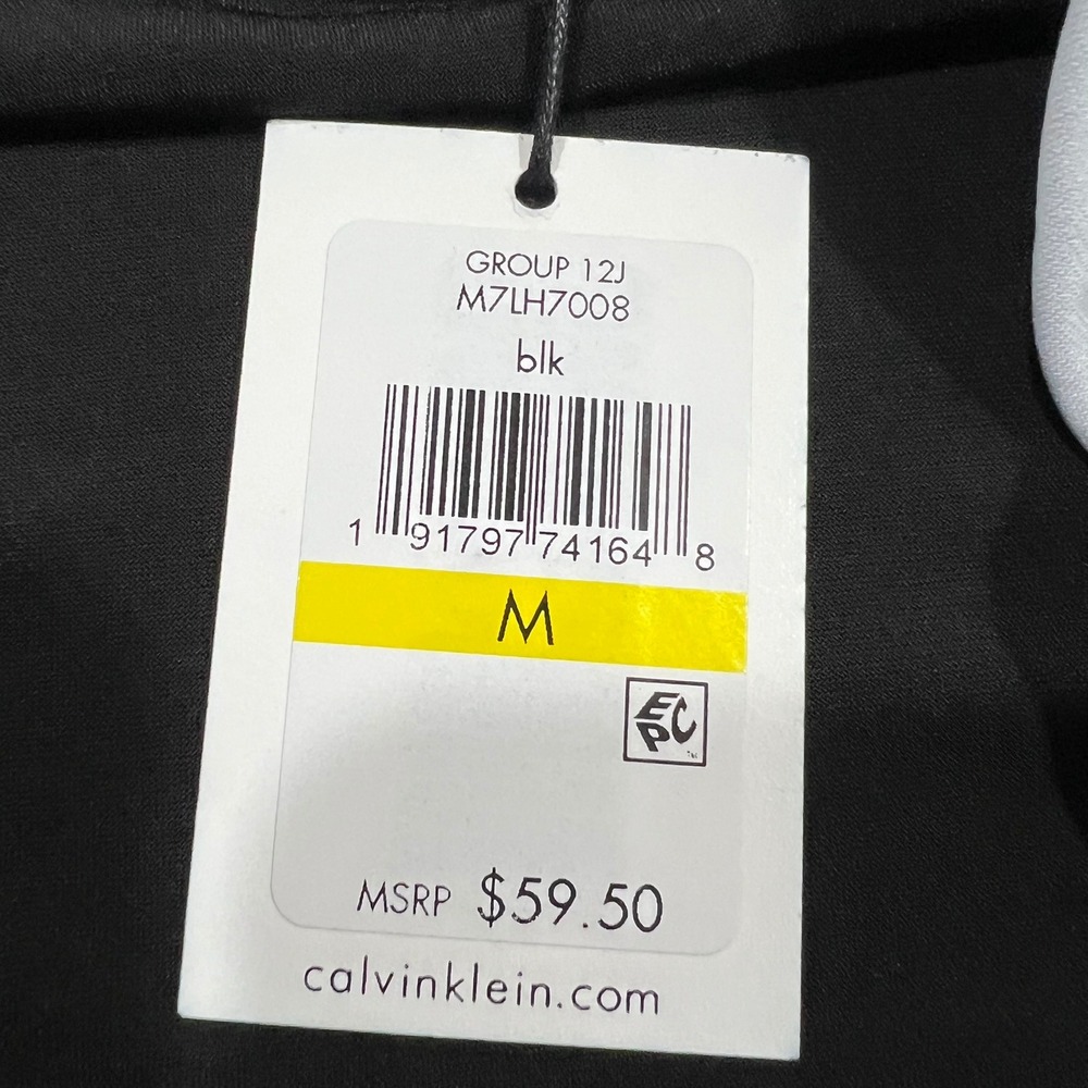 Calvin Klein Halter Top Tank Ruffle Contrast Piping Black White Women's M NWT‎ - Picture 6 of 11